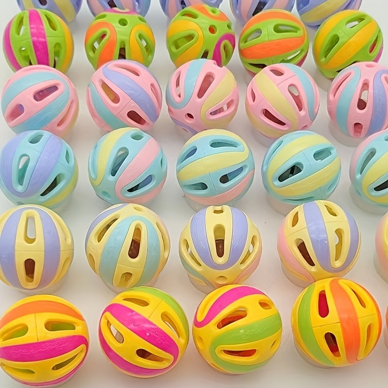 Set van 5 kattenspeeltjes – belballen & geluidmakende eiballen