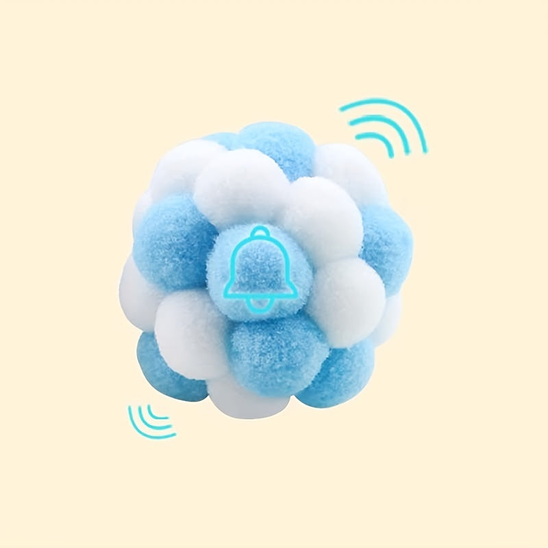 6-delige set regenboog pluche kattenspeelballen – met ingebouwde bel voor kauwen en spelen